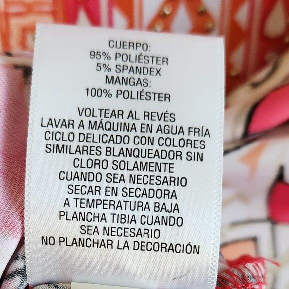 JM Collection Women's 2X Blouse Tunic Scoop Neck Flowing Sleeves Gold Bling EUC - Picture 6 of 6